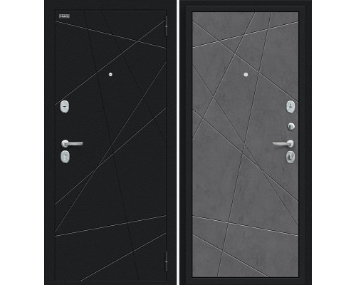 Дверь входная металлическая «Граффити-5» Букле черное/Slate Art