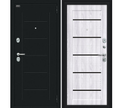 Дверь входная металлическая «Борн» Букле черное/Riviera Ice