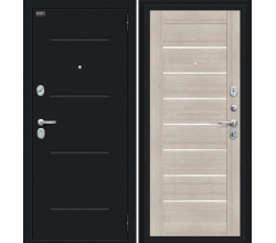 Дверь входная металлическая «Техно» Букле черное/Cappuccino Veralinga
