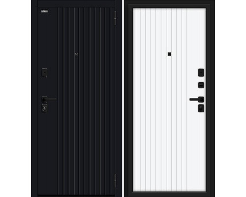 Дверь входная металлическая «Граффити-32/SBlack» Black Shell/White Pro