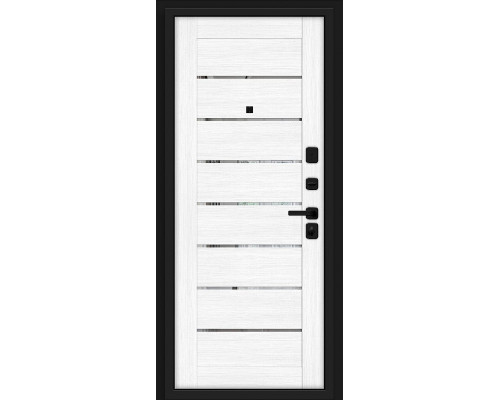 Дверь входная металлическая «Прайд» Total Black/Snow Melinga