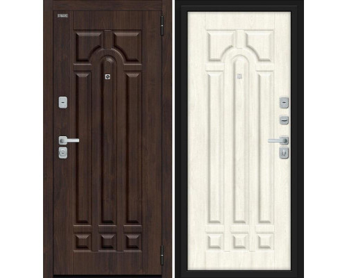 Дверь входная металлическая «Форт/BChrome» Almon/Nordic Oak