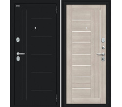Дверь входная металлическая «Проф» Букле черное/Cappuccino Veralinga