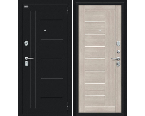 Дверь входная металлическая «Проф» Букле черное/Cappuccino Veralinga