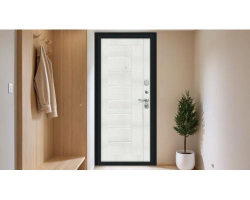 Дверь входная металлическая «Проф» Букле черное/Bianco Veralinga