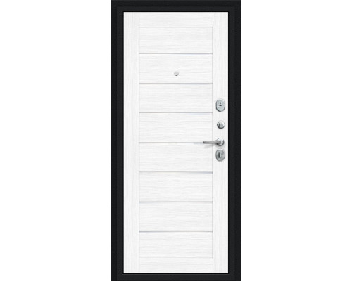 Дверь входная металлическая «Техно» Букле черное/Snow Melinga