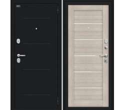 Дверь входная металлическая «Техно Kale» Букле черное/Cappuccino Veralinga