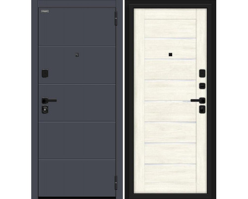 Дверь входная металлическая «Прайм/SBlack» Graphite Shell/Nordic Oak