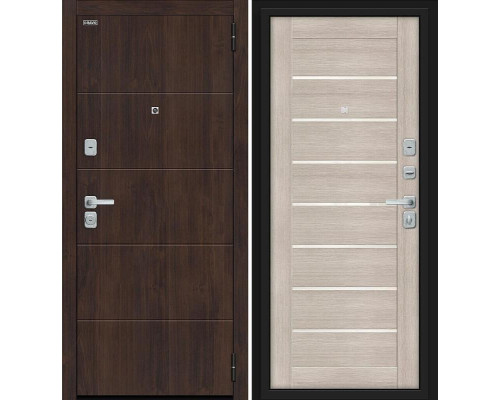 Дверь входная металлическая «Прайм/BChrome» Almon/Cappuccino Melinga
