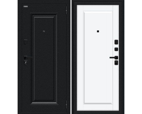 Дверь входная металлическая «Сьют МФ/SBlack» Букле черное/White Silk