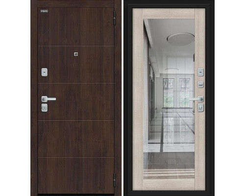 Дверь входная металлическая «Флэт/BChrome» Cappuccino Melinga