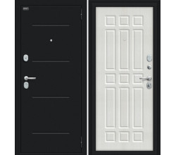 Дверь входная металлическая «Мило 104.52» Букле черное/Bianco Veralinga