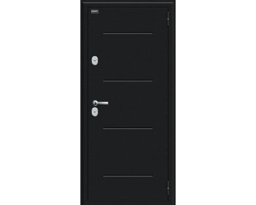 Дверь входная металлическая «Thermo Лайн» Букле черное/Cappuccino Veralinga