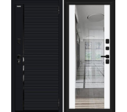 Дверь входная металлическая «Лайнер/SBlack» Black Shell/White