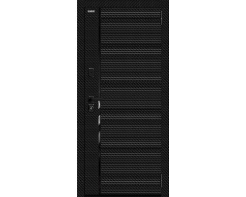 Дверь входная металлическая «Лайнер/SBlack» Carbon/White Silk