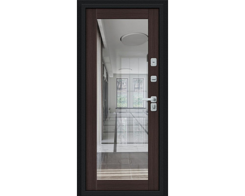 Дверь входная металлическая «Thermo-2 Флэш Декор-2» Букле черное/Wenge Veralinga