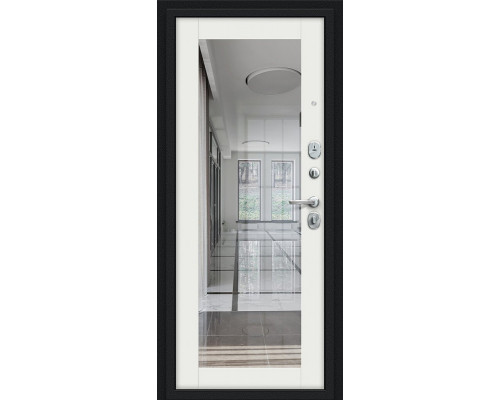 Дверь входная металлическая «Флэш 119.Б15» Букле черное/Off-white