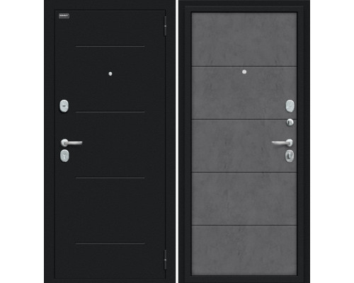 Дверь входная металлическая «Граффити-1» Букле черное/Slate Art