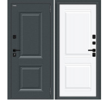 Дверь входная металлическая с терморазрывом «Thermo Некст МФ/SBlack» Старк антрацит/White Silk
