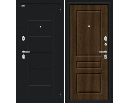 Дверь входная металлическая «Пик 117.С14» Букле черное/Dark Barnwood