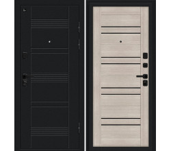 Дверь входная металлическая «Энви» Букле черное/Cappuccino Melinga