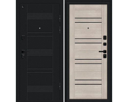 Дверь входная металлическая «Энви» Букле черное/Cappuccino Melinga