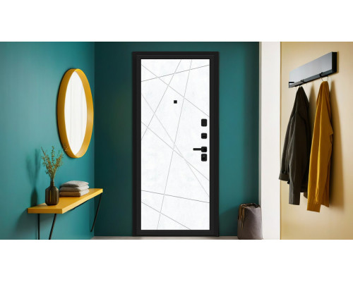 Дверь входная металлическая «Кьюб» (RBE) Slate Art/Snow Art