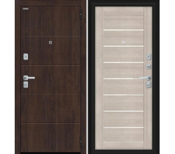 Дверь входная металлическая «Прайм/BChrome» Almon/Cappuccino Melinga