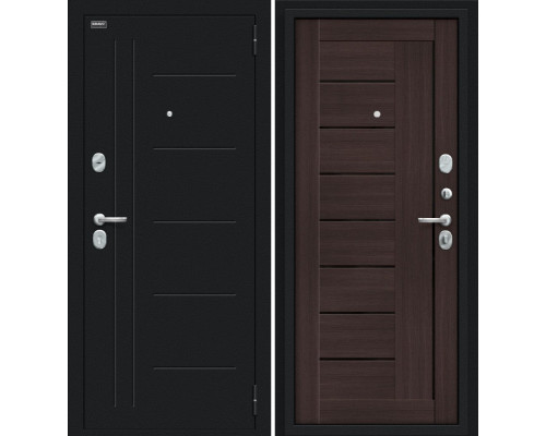 Дверь входная металлическая «Проф» Букле черное/Wenge Veralinga