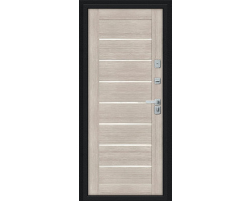 Дверь входная металлическая «Thermo-2 Техно Декор-2» Букле черное/Cappuccino Veralinga