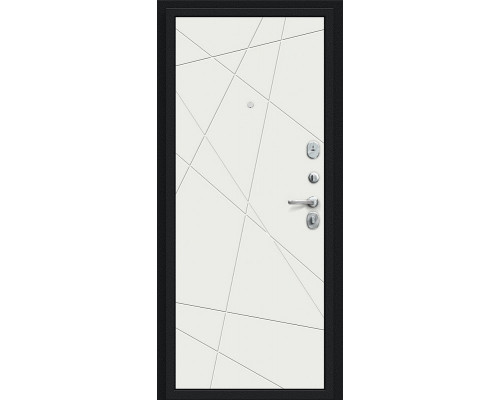 Дверь входная металлическая «Граффити-5» Букле черное/Super White