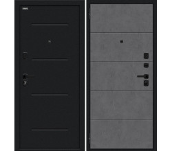 Дверь входная металлическая «Граффити-1 Инсайд/SBlack» Букле черное/Slate Art