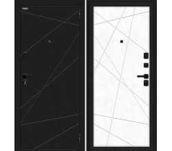 Дверь входная металлическая «Граффити-5/SBlack» Букле черное/Snow Art