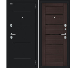 Дверь входная металлическая «Техно Kale» Букле черное/Wenge Veralinga