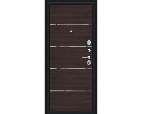 Дверь входная металлическая «Лайн» Букле черное/Wenge Veralinga