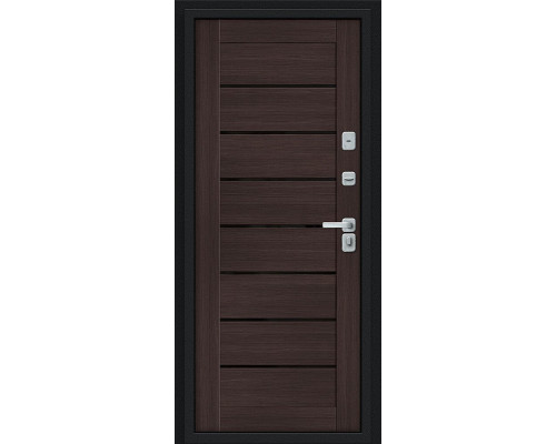 Дверь входная металлическая «Thermo-2 Техно Декор-2» Букле черное/Wenge Veralinga