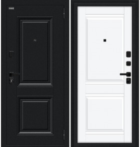 Дверь входная металлическая «Некст МФ/SBlack» Букле черное/White Silk