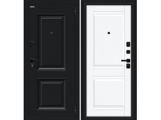 Дверь входная металлическая «Некст МФ/SBlack» Букле черное/White Silk