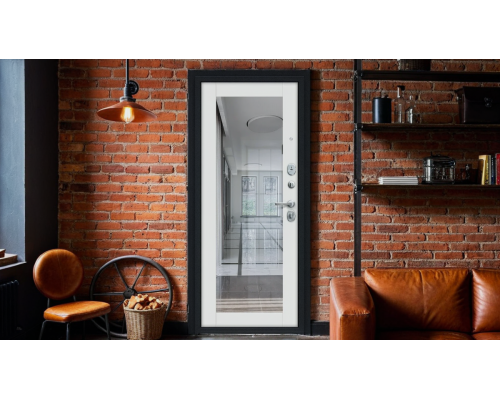 Дверь входная металлическая «Флэш 119.Б15» Букле черное/Off-white