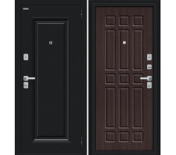 Дверь входная металлическая «Мило МФ/BChrome» Букле черное/Wenge MelingaMelinga