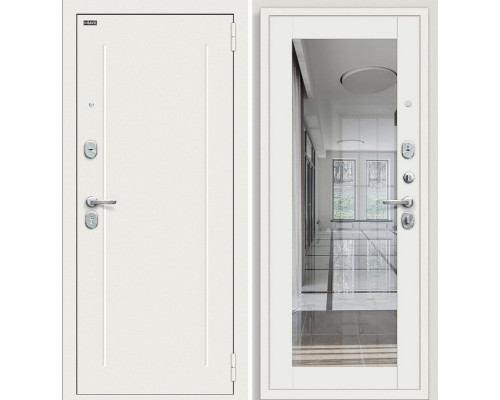 Дверь входная металлическая «Флэш Kale» Off-white R/Шагрень белая