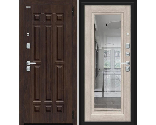 Дверь входная металлическая «Форм/BChrome» Almon/Cappuccino Melinga