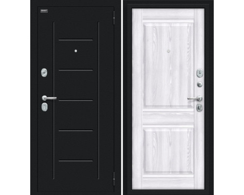 Дверь входная металлическая «Некст Kale» Букле черное/Riviera Ice