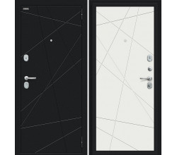 Дверь входная металлическая «Граффити-5» Букле черное/Super White