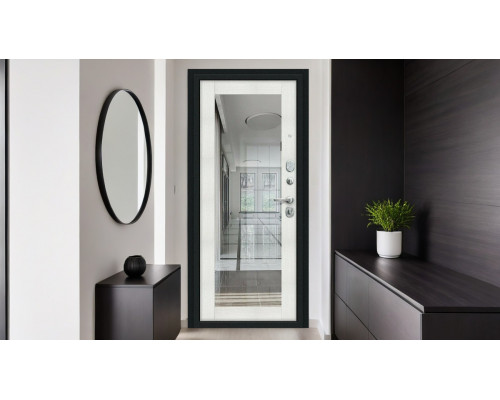 Дверь входная металлическая «Флэш 119.Б15» Букле черное/Bianco Veralinga