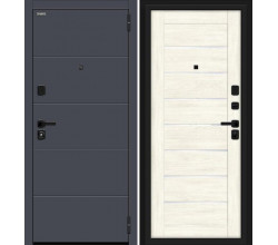 Дверь входная металлическая «Прайм/SBlack» Graphite Shell/Nordic Oak
