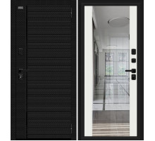 Дверь входная металлическая «Лайнер-3» Black Carbon/Off-white