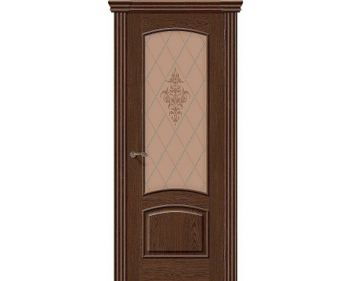 Межкомнатная дверь Амальфи, цвет: Т-32 (Виски) Размер полотна в мм: 200*70 Стекло: Худ.