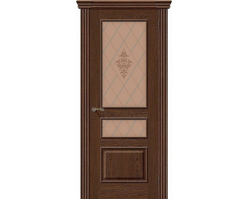 Межкомнатная дверь Сорренто, цвет: Т-32 (Виски) Размер полотна в мм: 200*60 Стекло: Худ.