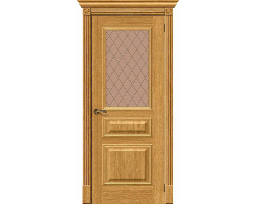 Межкомнатная дверь Вуд Классик-15.1, цвет: Natur Oak Размер полотна в мм: 200*60 Стекло: Bronze Сrystal